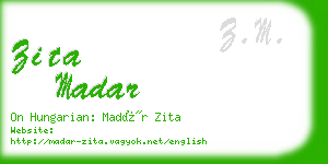 zita madar business card